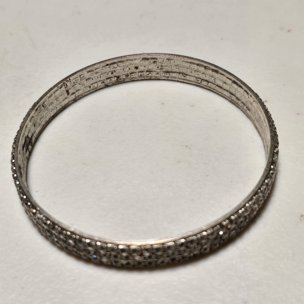 Vintage Basemetal Rhinestone Bangle Bracelet Lot 5